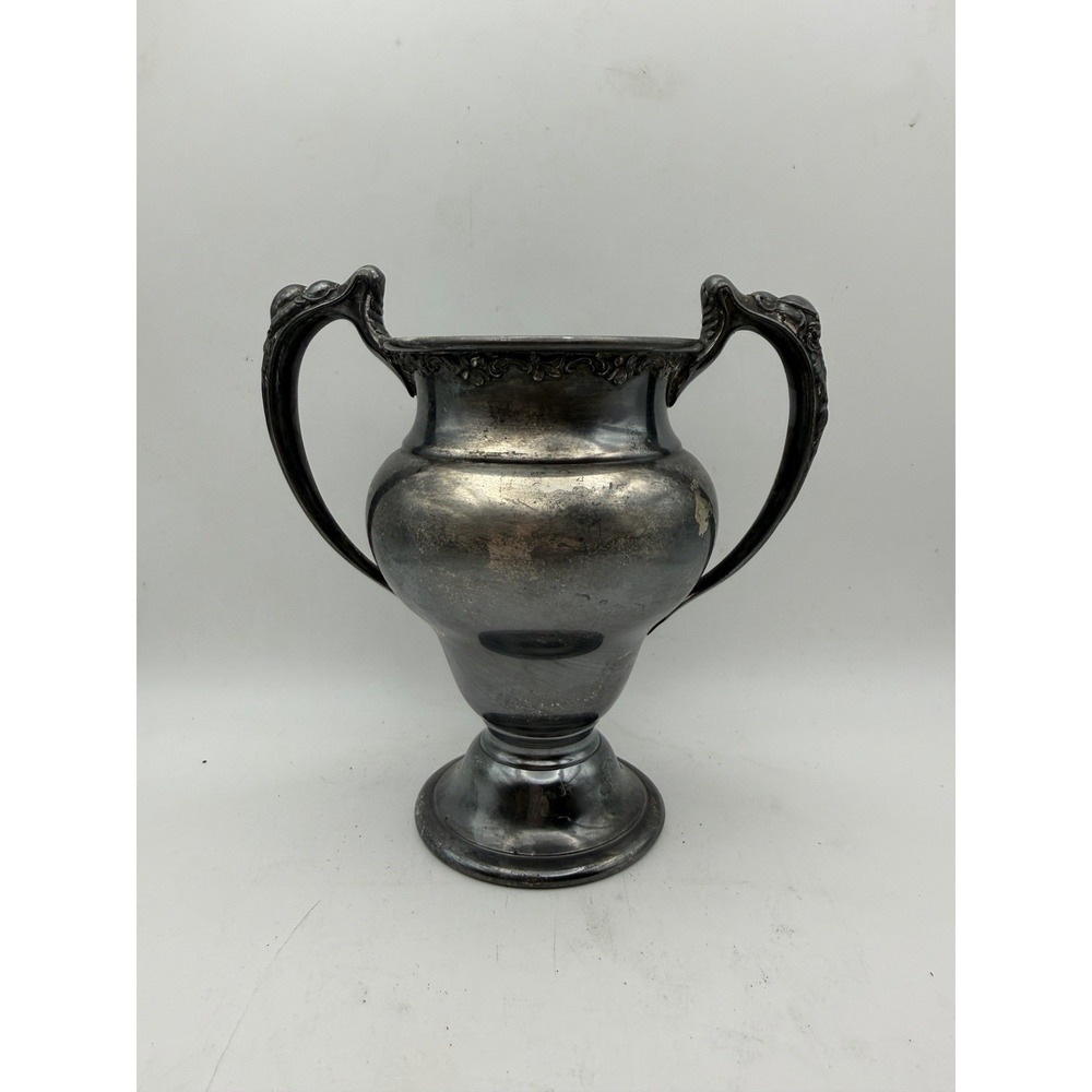 Antique Wallace Bros Silver Plate Loving Cup Trophy Urn Vase V58 Double Handle